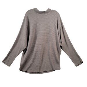 Ashley Stewart Mock Neckline Ribbed Pullover Grey Womens Sweater Sz 22/24